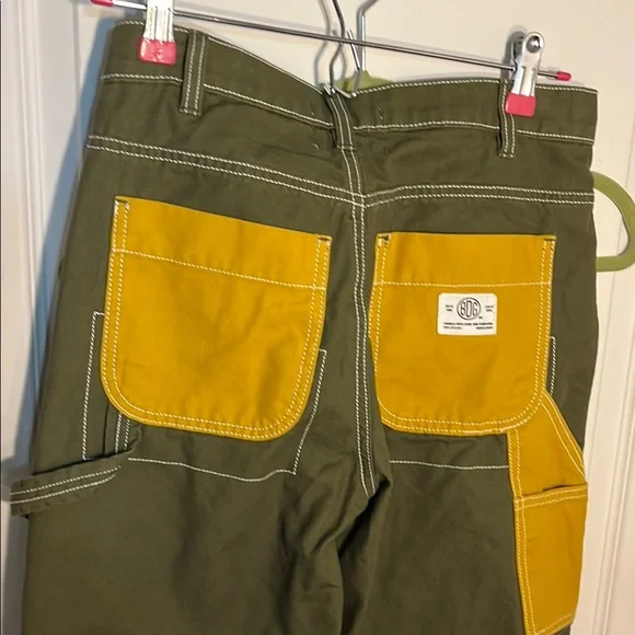BDG High Rise Color-Block Jeans Green Yellow - Picture 4 of 5